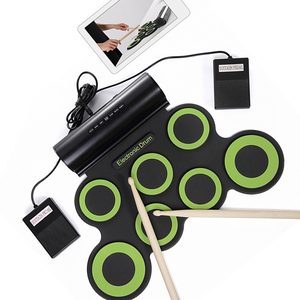 Tốt Nhất Người Bán Cuộn Trống Điện Tử Trống Bộ 7 Miếng Đệm Roll-up Thực Hành Pad Máy <span class=keywords><strong>Kit</strong></span> Với Trống Bàn Đạp - Product Image 4