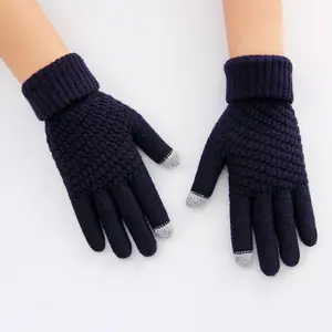 Gants d'hiver chauds de Sport de plein air en laine solide pour femme