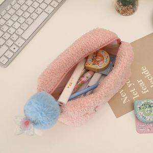 Sac de maquillage portable en polyester pour femmes, style tendance, fermeture éclair, logo brodé personnalisé, petite pochette en tissu éponge doux - Product Image 4