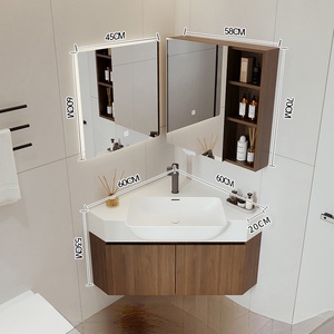 Mid ancient style <b>corner</b> personalized small-sized ceramic basin <b>corner</b> triangular bathroom cabinet - Product Image 6