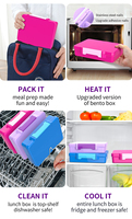 Boîte à lunch bento Aohea avec logo personnalisé pour enfants et adultes, couvercles pour le camping, le travail, en plastique premium, micro-ondable