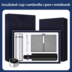 Maxfree Ensemble de luxe personnalisable quatre pièces : Parapluie, Carnet à boutons longs, Tasse et Stylo rond – Coffret cadeau pour événements et festivals - Product Image 4