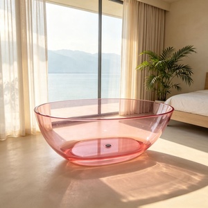 Vasca da Bagno Autoportante Moderna per Hotel, Design Ovale Indipendente, Vasca in Acrilico Nero per Bagno - Product Image 6