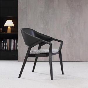 Wholesale Modern Design Restaurant Armchair Linen <strong>Leather</strong> <strong>Mat</strong> Wood Frame Hotel Apartment Commercial Use Single Chair - Product Image 1