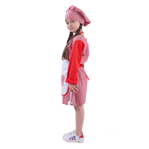 Disfraz de Chef para Niñas Bsrlons, Conjunto de Delantal y Gorro a Cuadros Rojos, 5-7 Años, Juguete de Cocina, Juego de Imitación, Fantasía, Cuento de Hadas - Product Image 3