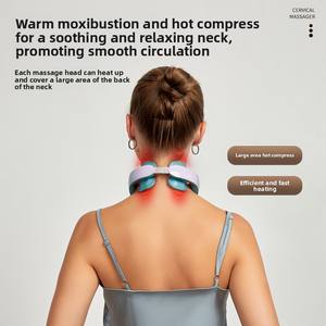OEM Custom Vierkopf-Nacken massage gerät mit USB-betriebener Wärme bei konstanter Temperatur und Mikros trom stimulation für den Home-Office-Einsatz - Product Image 4