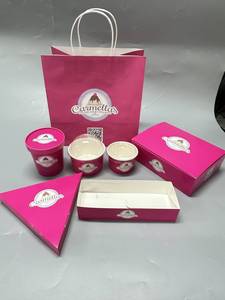 Taza Kraft portátil personalizada para llevar, papel para restaurante de hotel, café, helado, postre, tazas para pastel, pared simple/doble con tapas - Product Image 4