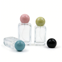 Flacons vides transparents 30ml 50ml, flacons de parfum haut de gamme, vaporisateur de parfum avec bouchons à bille colorés
