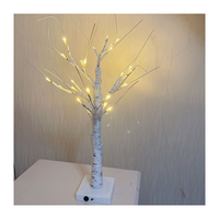 Batterie betriebene 60 cm 45cm Höhe mit 24 LED Mini Christmas White Birch Tree LED-Abzweig leuchten für die Dekoration von Ferienhäusern