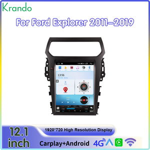 Radio estéreo para coche estilo Tesla de 12,1 pulgadas para Ford Explorer 2011-2019 <span class=keywords><strong>Android</strong></span> navegación GPS unidad principal inalámbrica CarPlay 4G WIFI - Product Image 2