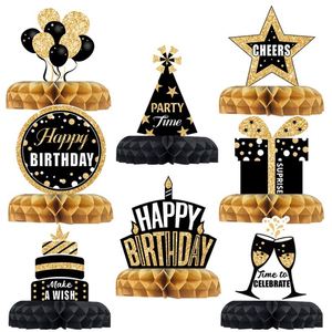 Centros de mesa de papel de panal de cumpleaños de sirena Centros de mesa de papel de panal de feliz jubilación para decoración de fiesta - Product Image 2