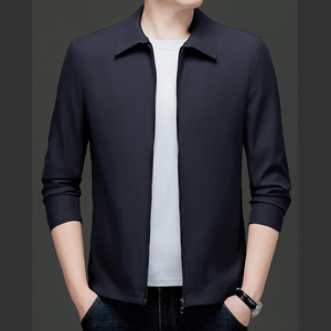 Chaqueta ejecutiva con solapa para hombre, nueva colección de otoño, estilo casual de negocios, para hombres de mediana edad y mayores, transpirable, cómoda, resistente al viento para exteriores. - Product Image 4