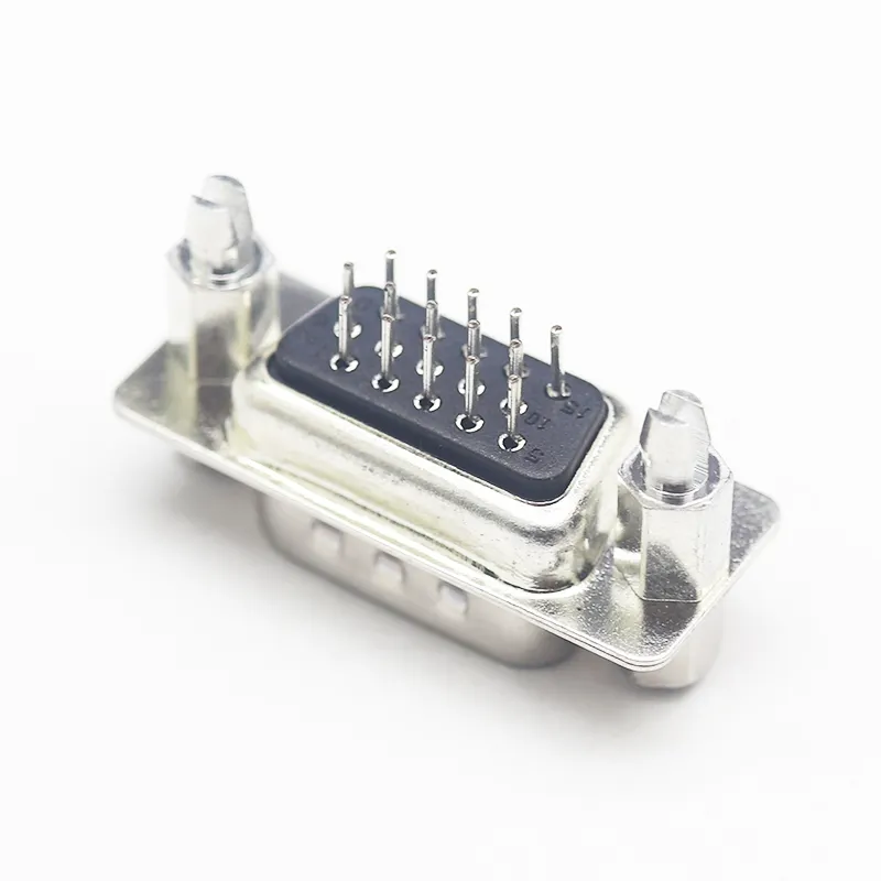 HDR15P DR15 DB15 VGA Adapter Socket male 3 Rows Parallel Port 15 Pin D Sub 15 Way PCB 180 Degree Female Male Connector