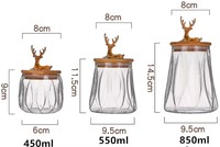 Nouveauté : Bocaux de rangement de cuisine en verre borosilicate fait main en forme de citrouille avec couvercles en bois d'acacia, compatibles lave-vaisselle, écologiques