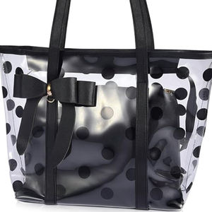 Bolso Tote Transparente <span class=keywords><strong>de</strong></span> PVC con Lazo, Gran Capacidad, Diseño <span class=keywords><strong>de</strong></span> Puntos, con Bolsa Interior, Venta al Por Mayor - Product Image 1