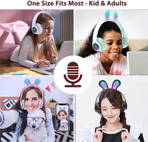 <span class=keywords><strong>JKK</strong></span>-auriculares inalámbricos con Orejas de conejo para niños, bonitos auriculares bluetooth con micrófono - Product Image 4