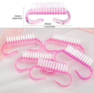 Soft Flat Hair Nail <b>Brush</b> Plastic UV Gel <b>Dust</b> Remover Painting Drawing Liner Manicure Tool for Acrylic Nail Art Design Salon - Product Image 2