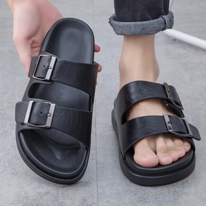 Nouvelles pantoufles plates en cuir véritable souple 2026 pour hommes, vente en gros directe d'usine, pour la maison et l'extérieur - Product Image 4