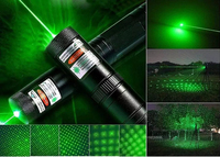Stylo torche LED avec chargeur USB, logo laser OEM, en alliage d'aluminium, puissant, lumière verte, 1*18650, pointeur laser 303, lampe torche