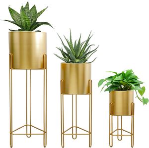 Stainless Steel Tall Metal Flower <b>Stand</b> for Indoor Outdoor Use Gold Wedding Decoration for Living Room Square Plastic Plant <b>Pot</b> - Product Image 2