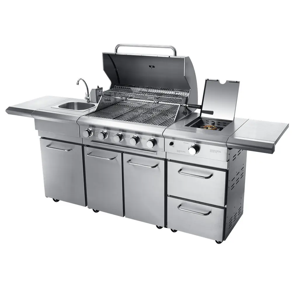 Bbq Eilanden Outdoor Tuin Koken Moderne Keuken Kast Met Koelkast Gas Barbecue Grill