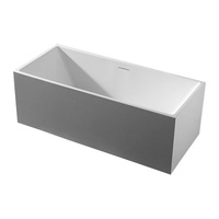 KMRY Baignoire de douche en acrylique autoportante rectangle blanc pur moderne de luxe pour la maison et l'hôtel
