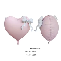 Ballons en aluminium en forme de cœur avec nœud papillon de 22 pouces, gonflables à l'hélium, pour la décoration de mariages, anniversaires et fêtes de la Saint-Valentin (vente en gros)