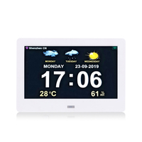 Leshp — grande table d'affichage LCD, horloge numérique de jour, wifi, à monter au mur, 7 pouces, avec prévision de météo