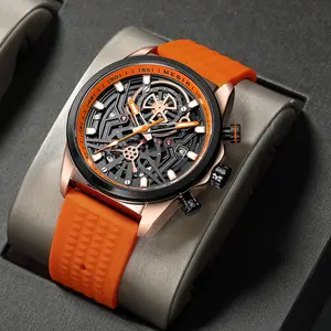 MEGIR 2235 Relógio de pulso esportivo de luxo para homens, relógio de pulso luminoso com pulseira de silicone, calendário e relógio de pulso para homens