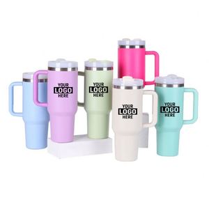 En Stock: Vaso Térmico de Acero Inoxidable Personalizado de 1200ml (40 oz) con Recubrimiento en Polvo y Popote para Artículos Promocionales y Fiestas - Product Image 1