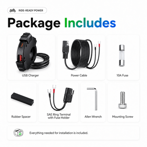 شاحن <span class=keywords><strong>USB</strong></span> للدراجات النارية 12-24 فولت بمنفذين للشحن السريع مع منفذ PD Type-C بقوة 30 واط ومنفذ QC3.0 بقوة 18 واط للتثبيت على المقود - Product Image 4