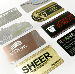 Biglietti da Visita in Metallo di Lusso con Stampa Personalizzata e Logo Inciso a Laser Grezzi in Alluminio Anodizzato o Acciaio Inossidabile - Product Image 1