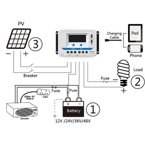 <span class=keywords><strong>Controlador</strong></span> <span class=keywords><strong>de</strong></span> <span class=keywords><strong>carga</strong></span> solar Epever <span class=keywords><strong>Epsolar</strong></span> Vs3024Au 12/24Vdc Auto 30A Pwm - Product Image 1