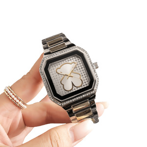 Đồng hồ thạch anh sang trọng dành cho nam và nữ Đồng hồ điện tử thời trang đơn giản, thanh lịch, cổ điển, mặt số họa tiết gấu - Product Image 5