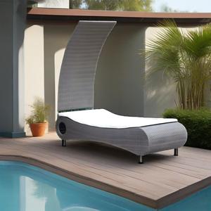 Nueva <span class=keywords><strong>Tumbona</strong></span> de Patio con Visera Ajustable, Estructura de Aluminio, Cama de Jardín, <span class=keywords><strong>Tumbona</strong></span> de Ratán <span class=keywords><strong>para</strong></span> Piscina y Exteriores - Product Image 1