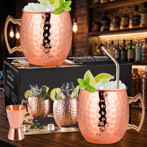 Copper Plated Stainless Steel Eco-Friendly Portable Moscow Mule Mug Metal Straw 550ml Insulated Cocktail <b>Beer</b> Coffee Iced Drinks - Product Image 6