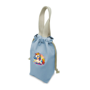 Canvas Drawstring <b>Bag</b> With Unicorn Print Portable Storage Pouch Unisex <b>Small</b> Square <b>Bag</b> For Mobile Phone And Daily Use - Product Image 4