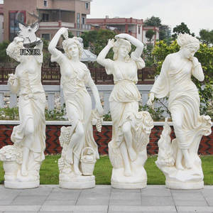 Décoration de <span class=keywords><strong>jardin</strong></span> Statue de femme en marbre naturel grandeur <span class=keywords><strong>nature</strong></span> nue quatre saisons pierre de marbre Sculpture moderne Figure Statue - Product Image 5