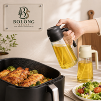 Bouteille pulvérisateur d'huile en verre de 470 ml (16 oz) avec poignée, logo personnalisé, vente en gros, brume fine, pour vinaigre, liquides alimentaires, emballage Bolong