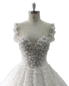 Pure 3D beading wedding dress top beading bridal gown beaded dress for wedding