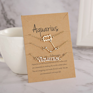 Set di Bracciali e Collana con Pendente Zodiacale in Lega a 3 Pezzi, Nuovo Simbolo del Cielo <span class=keywords><strong>Stellato</strong></span>, 12 Segni Zodiacali, per Donne - Product Image 6