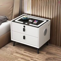 Table basse mini design moderne avec lumière LED, recharge sans fil, tiroir de refroidissement, meuble intelligent pour la maison, réfrigérateur de chevet