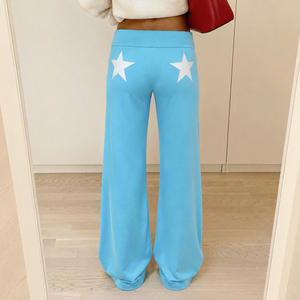 Vintage <b>Y2K</b> Low Waist Embroidered Star Jeans Wide Leg Casual <b>Pants</b> for Women Street Fashion Trousers - Product Image 4