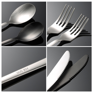 Cuillère en argent à manche carré 304 couverts en acier inoxydable Restaurant Hôtel Argenterie Cuillères et Fourchettes Ensemble de couverts Ae024 - Product Image 5