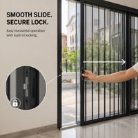 Porte pliante en acier inoxydable sur mesure avec moustiquaire en maille diamant rétractable, garantie 5 ans pour Bali, Indonésie, villa, hôtel, complexe hôtelier