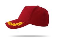 Gorra de béisbol de 5 paneles con estampado por sublimación de hojas de roble, tejido liso, estilo camionero, con doble hebilla y diseño personalizado de alta calidad