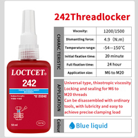 LOCTCET 242 Colle liquide de blocage époxy à résistance moyenne pour les gros boulons Agent de blocage du filetage des vis