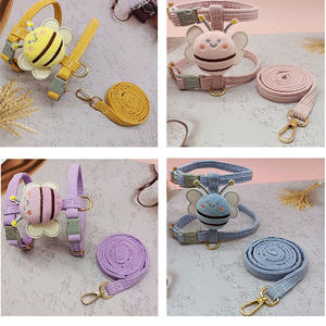 Bee Set rompi kucing & anjing motif H, Set <span class=keywords><strong>Harness</strong></span> anjing dan kucing, rompi & tali untuk anjing kecil, kucing, bisa disesuaikan - Product Image 3