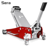 Cric de levage hydraulique Sera 3 tonnes à profil bas en aluminium avec double pistons et pompe à levage rapide pour véhicules utilitaires sportifs