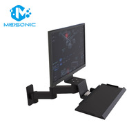 Support d'écran industriel Meisonic T9-MA01KBL-W-UF à ressort à gaz, en alliage d'aluminium, robuste, capacité de charge 20 kg, VESA